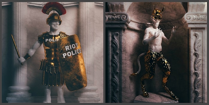 Древний мир+ современность: Скульптор создал образы мифологических героев с современной атрибутикой