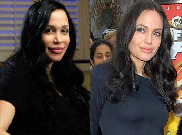 17. Angelina Jolie'nin güzelliği dillere destan. E hal böyle olunca Nadya Suleman da boş durmamış hemen estetik operasyonlara başvurmuş.