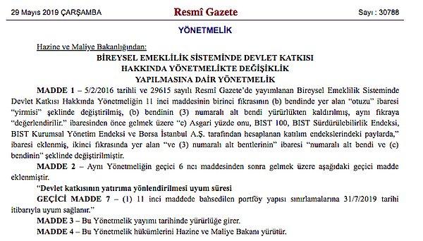 "BIST 100 , BIST Sürdürülebilirlik Endeksi, BIST Kurumsal Yönetim Endeksi ve Borsa İstanbul A.Ş. tarafından hesaplanan katılım endekslerindeki paylarda" ifadesine "asgari yüzde 10'u" ifadesi eklendi.