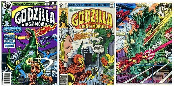 Marvel da Godzilla'yı çizgi romanlarında işledi, S.H.I.E.L.D ekibi, Fantastic Four ve Avengers dev yaratığı durdurmaya çalıştı.