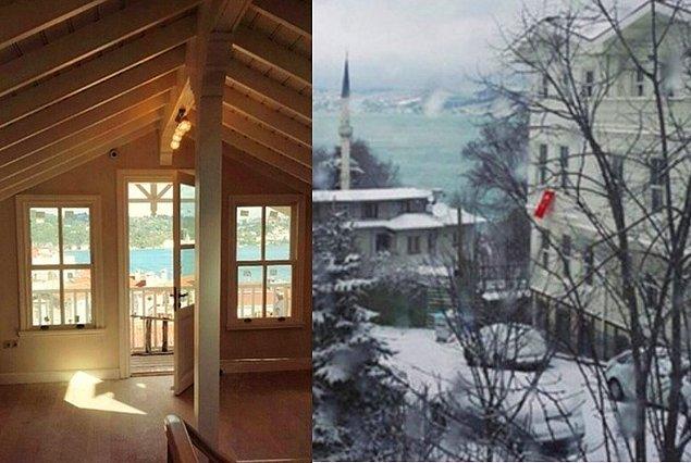 Geniş bir bahçesi olan ve Boğaz'ı gören villa, çiftin yakın arkadaşları Kerem Deren ile eşi Pınar Bulut’a ait.