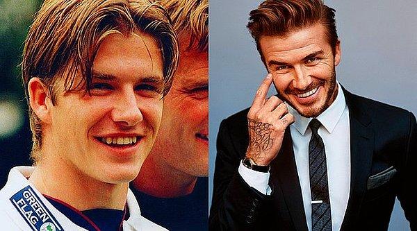 15. David Beckham bugünkü haline gelene kadar epey bir uğraşmış sanki...