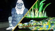 Avustralya'nın Taronga Vahşi Yaşam Parkını Eğlenceli Işıklar ile Donatan Vivid Sydney Festivali