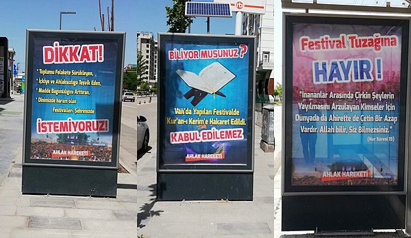Öte yandan sosyal medyadan bir çok kullanıcı şehrin bazı yerlerinde bu afişlerin olduğu görseller paylaştı 👇