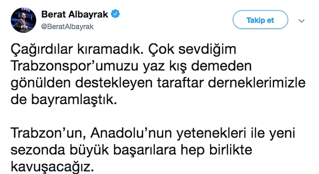 Hazine ve Maliye Bakanı Berat Albayrak Trabzon şehrine ziyarette bulundu.