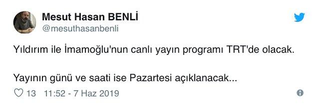 Hürriyet muhabiri Mesut Hasan Benli de "TRT'de olacak" dedi 👇