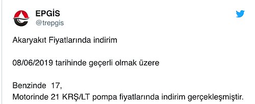 EPGİS Duyurdu: Motorin ve Akaryakıt Fiyatlarında Gece Yarısından İtibaren İndirim