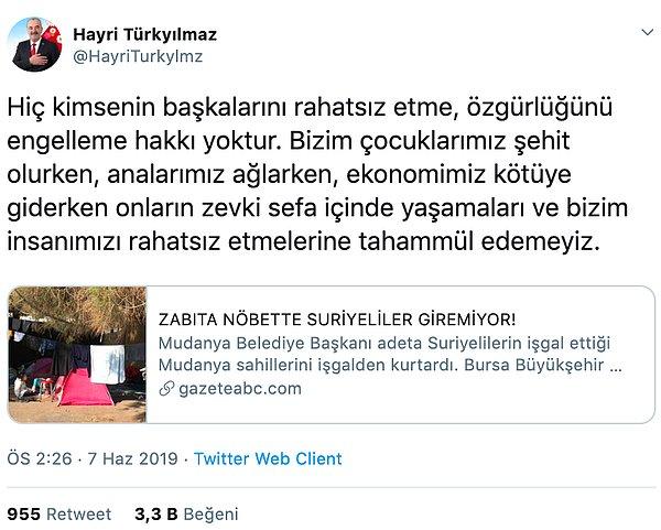 Türkyılmaz, bu akşam da Twitter hesabından şu açıklamaları yaptı: