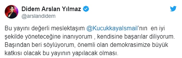 "İsmail Küçükkaya’nın en iyi şekilde yöneteceğine inanıyorum"