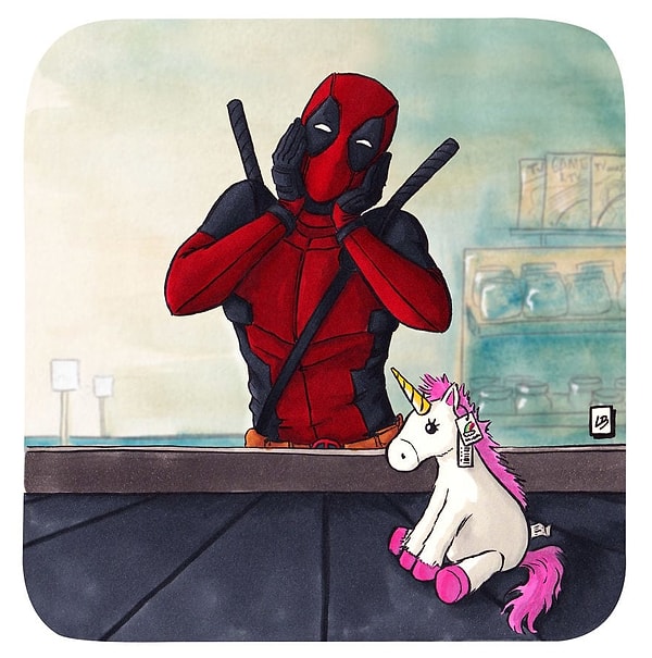 7. Дэдпул и мягкий единорог