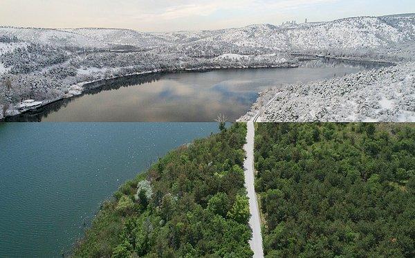 Ankara'daki Eymir Gölü ve çevresi