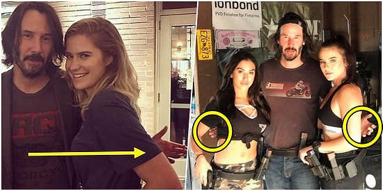 Bir Kez Daha Düştük! Fotoğraf Çektiren Kadın Hayranlarını Rahatsız Etmemek İçin Onlara Dokunmayan Keanu Reeves