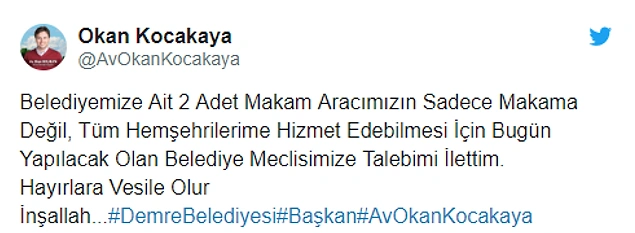 Demre Belediye Başkanı Okan Kocakaya Makam Araçlarını Toplu Taşıma Aracı Almak İçin Satışa Çıkardı