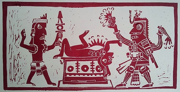 10. В какой цвет майя окрашивали тех несчастных, кого собирались принести в жертву на вершине пирамиды?