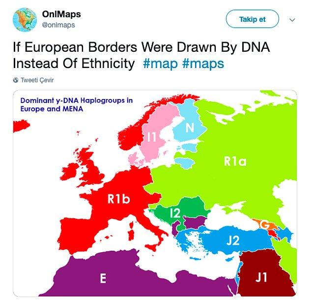 İlk olarak Reddit'te paylaşılan ve ardından sosyal medyada hızla yayılan bir harita, dünya siyasi, etnisite veya topografik bağlama göre değil de DNA'ya göre şekillenmiş olsaydı, ortaya tam olarak nasıl bir sonuç çıkardı sorusuna cevap veriyor...