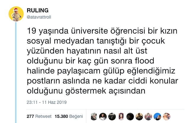 O olaylardan birini birkaç günde içinde ifşa edeceğini paylaşan RULING, gençlerin sosyal medyada dikkatle hareket etmeleri için elinden geleni yapıyor.