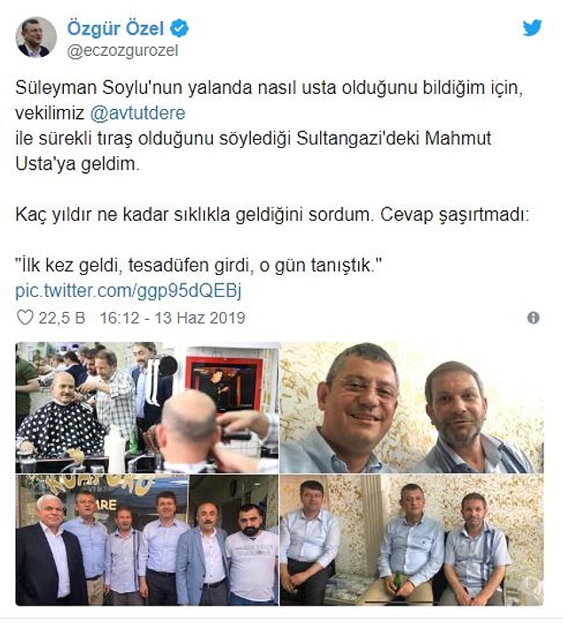 İşte CHP'li Özel'in o paylaşımı: