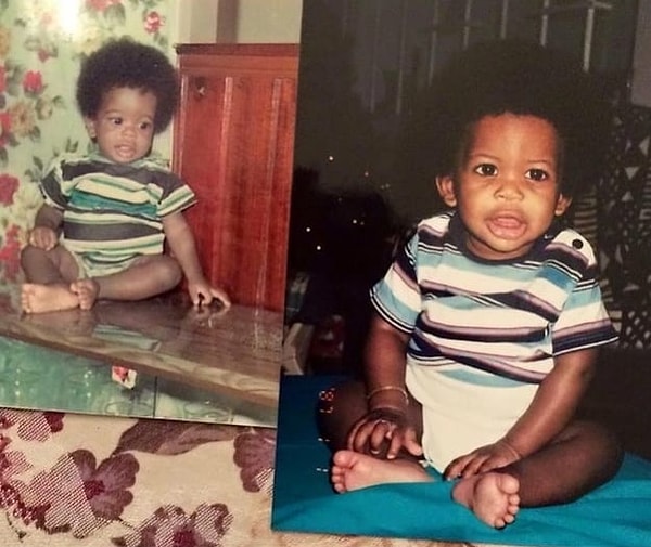 8. «Слева мой папа, а я справа. Моя мама воссоздала фото, когда мне было 2 года»