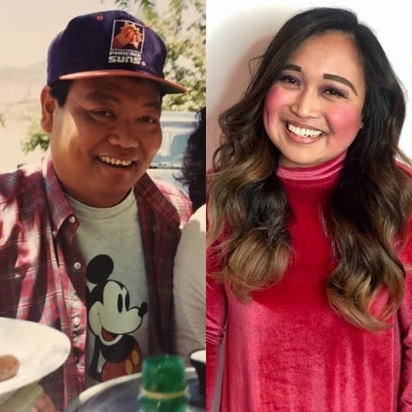 14. «Горжусь тем, что у меня папина улыбка и глаза, а также всего одна ямочка, как у него!»