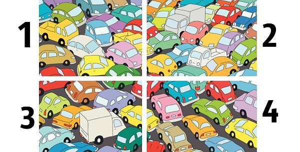 7. Отыщите машину с зеленым бампером.