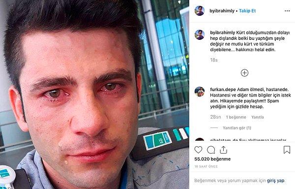 İstanbul Havalimanı’nda özel güvenlik görevlisi olarak çalışan İbrahim Layık, Instagram hesabından gözyaşları içinde bir fotoğraf paylaştı.