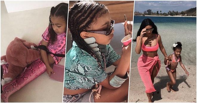 Anasına Bak Kızını Al! Kim Kardashian ve Kanye West'in Şimdiden Bir Moda İkonu Olan Kızları North West'in Birbirinden Tarz Kombinleri