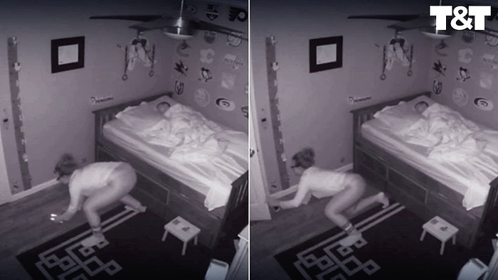 Çocuğunu Yatağa Yatırdıktan Sonra Uyanmasın Diye Ninja Gibi Odadan Çıkmaya Çalışan Anne