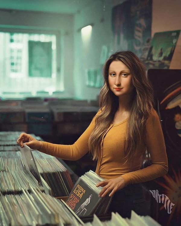 18. Мона Лиза в музыкальном магазине