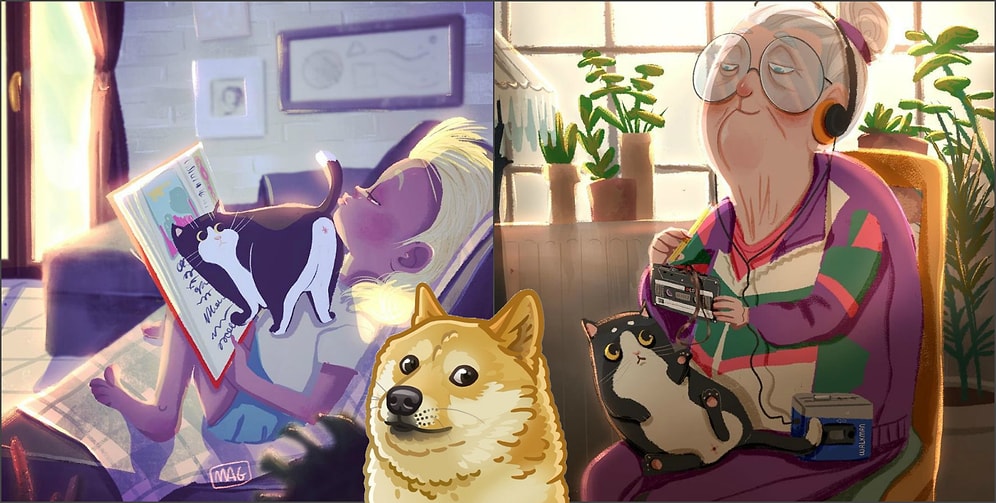 Итальянский иллюстратор изобразил котейкины повадки, объясняющие всю силу очарования усатых-полосатых