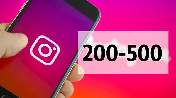 У вас в Инстаграм от 200 до 500 подписчиков!