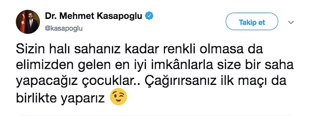 Ardından bir destek de Gençlik ve Spor Bakanı Mehmet Kasapoğlu'ndan geldi.
