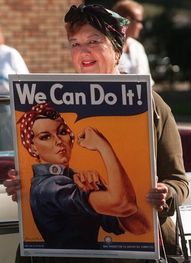 Fakat bu kadın kimdir hiç kimse bilmiyordu. 1984 yılında evli ve 5 çocuk annesi olan Geraldin Doyle isimli bir kadın "We can do it" posterinin olduğu bir dergide bir makaleye rastladı ve "Bu kişi benim." dedi.