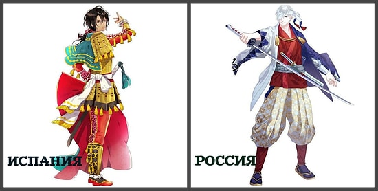 Брутальная Россия и традиционная Испания: Страны мира в образах персонажей аниме, созданные для Олимпиады 2020