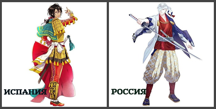 Брутальная Россия и традиционная Испания: Страны мира в образах персонажей аниме, созданные для Олимпиады 2020