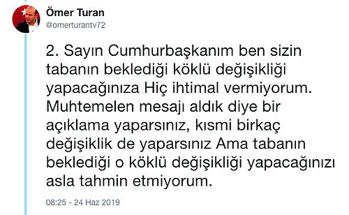 Gazeteci Ömer Turan’ın Son Seçimle Birlikte Yollarını Ayırdığı Cumhurbaşkanı Recep Tayyip Erdoğan’a Mektubu