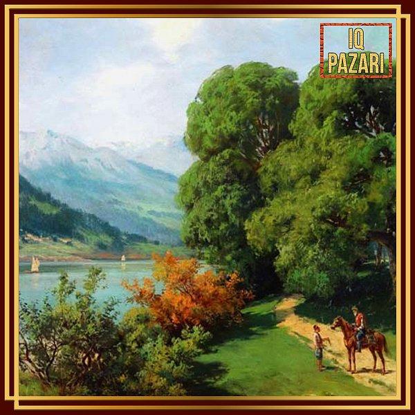 12. Göl Kenarı tablosunu gördüğünüz Hoca Ali Rıza, 1858 – 1930 yılları arasında yaşamıştı.