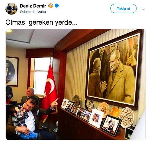 Bir Çift Mavi Gözün Işığında: Ekrem İmamoğlu İlk İş Olarak Kaldırılan Atatürk Tablosunu Makamına Yeniden Astırdı
