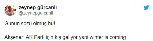 Akşener ‘Winter is Coming' açıklamasıyla sosyal medyanın gündeminde...