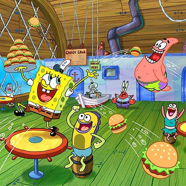 13. SpongeBob SquarePants'in dizinin ve filmin olay yapısını çokça etkileyen yengeç burgeri