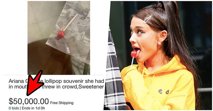 Ariana Grande'nin Sahnede Yalayıp Dinleyicilere Attığı Lolipop Dudak Uçuklatan Bir Fiyattan Satışa Çıkarıldı!