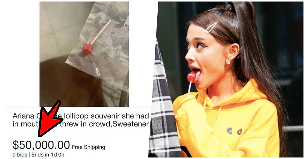 Ariana Grande'nin Sahnede Yalayıp Dinleyicilere Attığı Lolipop Dudak Uçuklatan Bir Fiyattan Satışa Çıkarıldı!
