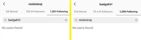 Şu sıralarda ikilinin durumuna yönelik belli belirsiz söylentiler var. Rihanna ve Nicki'nin sosyal medyada birbirlerini takipten çıkardığını biliyoruz ancak bunun nedeni henüz doğrulanmadı.
