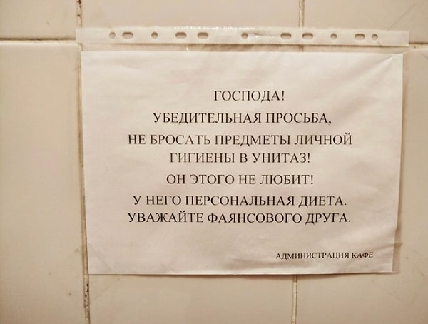 15. Уважайте фаянсового друга!