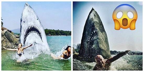 Художник превратил гигантский пляжный камень в большую белую акулу. Он сразу стал местной достопримечательностью