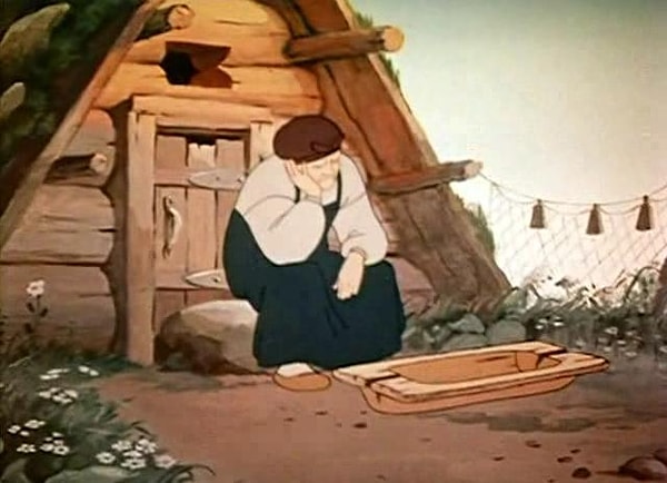 5. СКак заканчивается сказка А. С. Пушкина: «На пороге сидит его старуха, а пред нею…»?