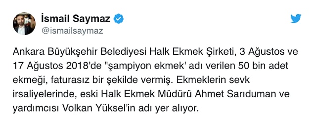 Hürriyet muhabiri İsmail Saymaz da gelişmeyi sosyal medya hesabından duyurdu.
