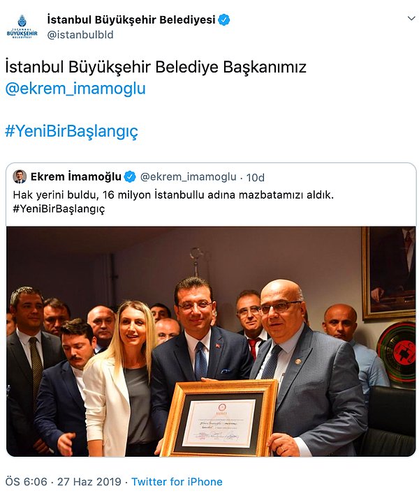 İBB resmi hesabından 'Yeni bir başlangıç' paylaşımı yapıldı.