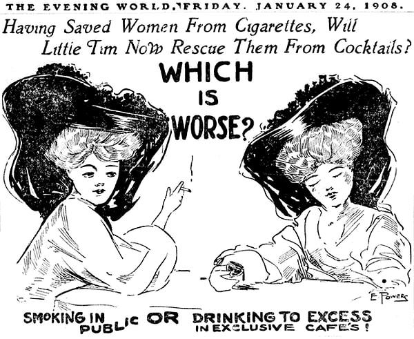 1. 1908'de New Yorklu Katie Mulcahey bir duvara dayanıp sigara yaktığı için tutuklandı. O dönemler kadınların halka açık yerlerde sigara içmesini yasaklayan bir şehir kanunu vardı.