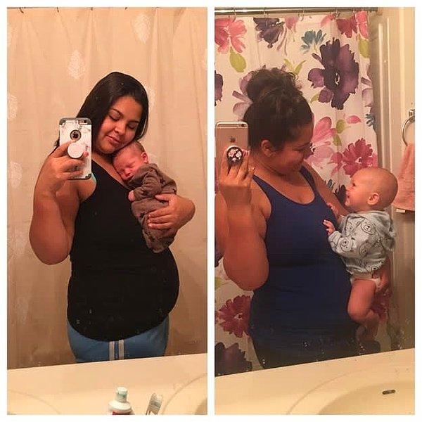 14. "Soldaki fotoğraf doğumdan 2 hafta sonra sağdaki ise 33 hafta sonra çekildi."