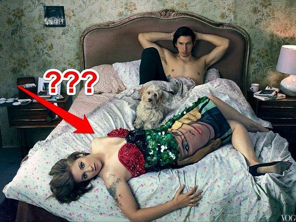 1. Lena Dunham'ın, 2014 yılında Vogue'un kapağında yayınlanan fotoğrafında bir şey eksik...